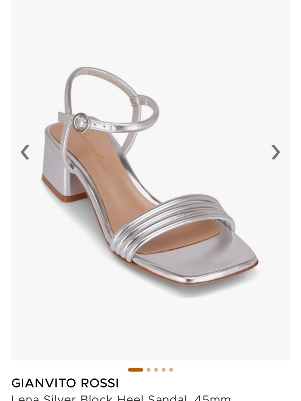Gianvito Rossi Silver Leather Platform Block Heel Sandals - excellent condition